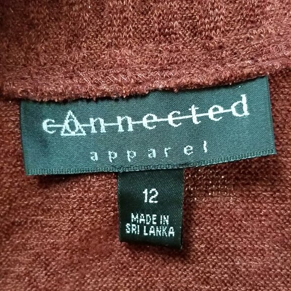 Connected Apparel Brown Textured Sheath Dress Size 12 - Picture 6 of 6